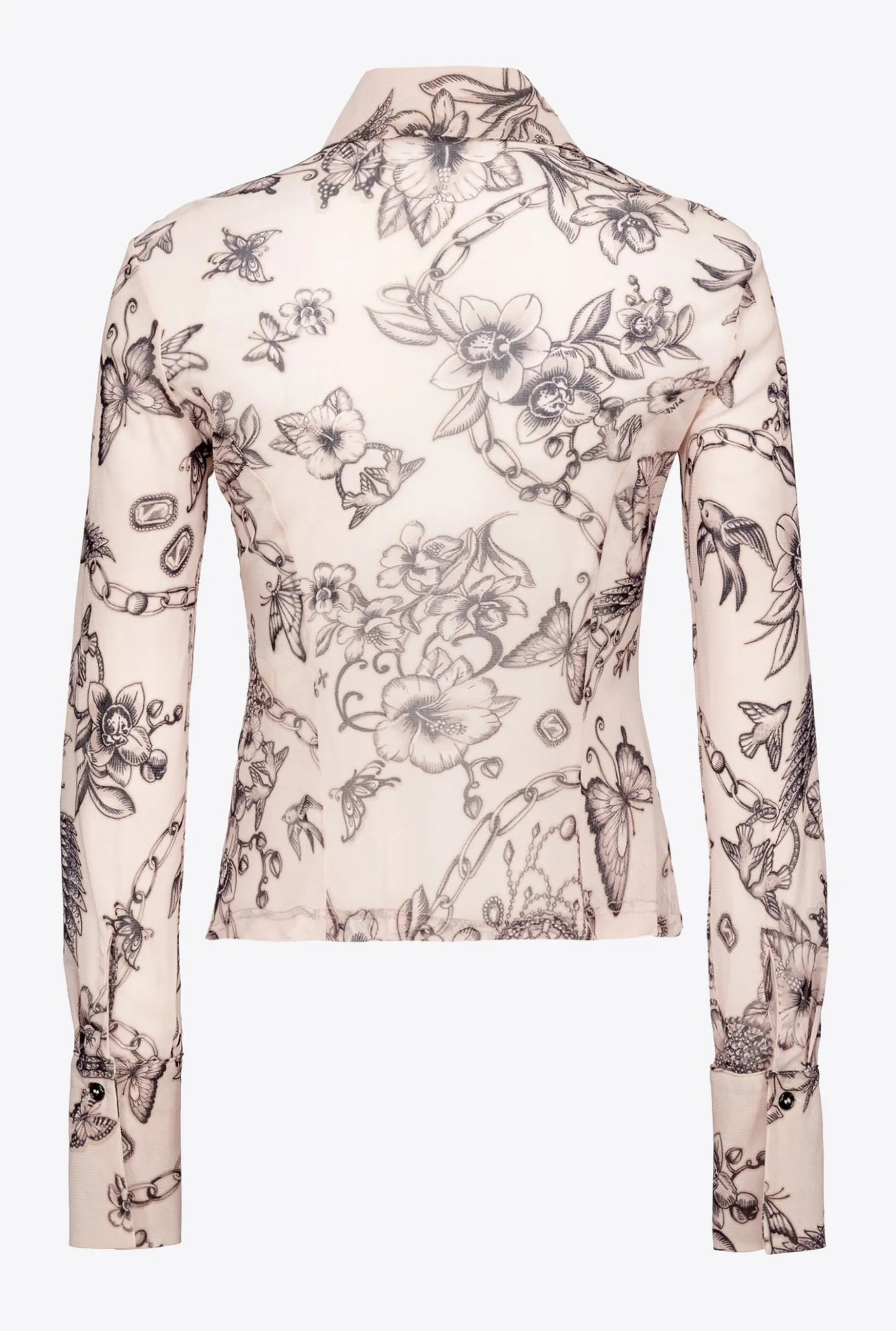 Chemises Et Blouses|PINKO Chemise Slim A Imprime Tatouage Chair/Noir