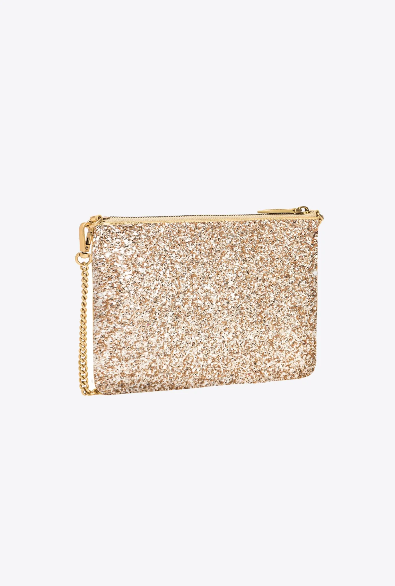 Sacs De Soirée|PINKO Classic Flat Love Bag A Paillettes Or-Or Antique