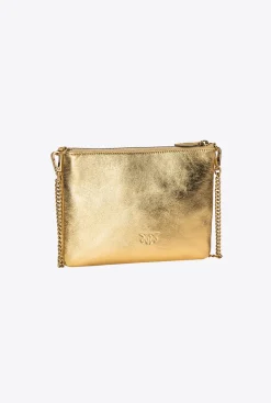 Sacs De Soirée|PINKO Classic Flat Love Bag Lame Or-Or Antique