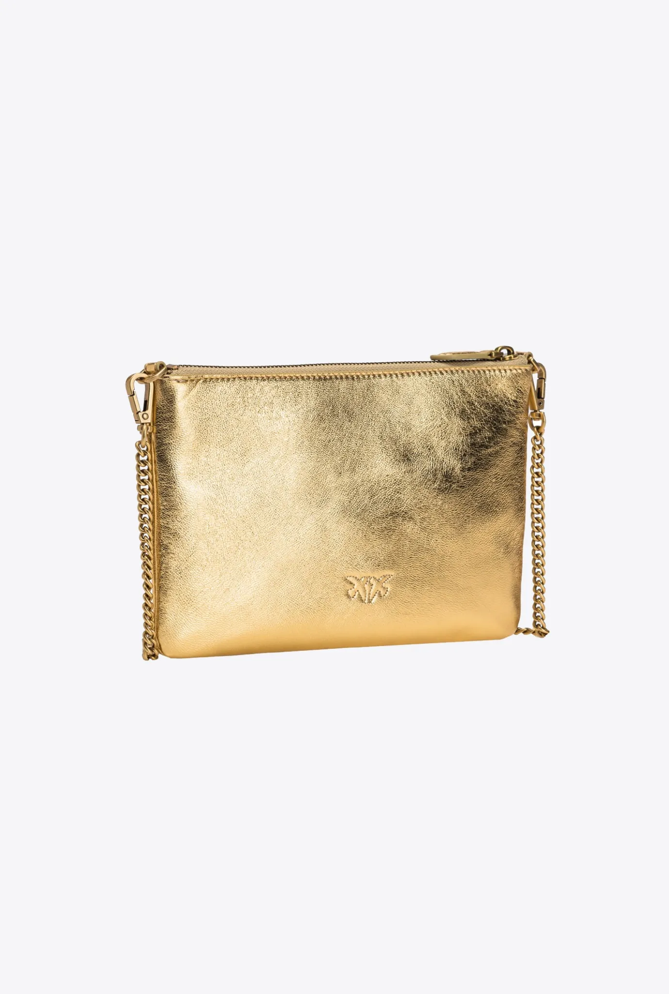 Sacs De Soirée|PINKO Classic Flat Love Bag Lame Or-Or Antique