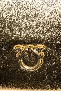 Sacs De Soirée|PINKO Classic Flat Love Bag Lame Or-Or Antique
