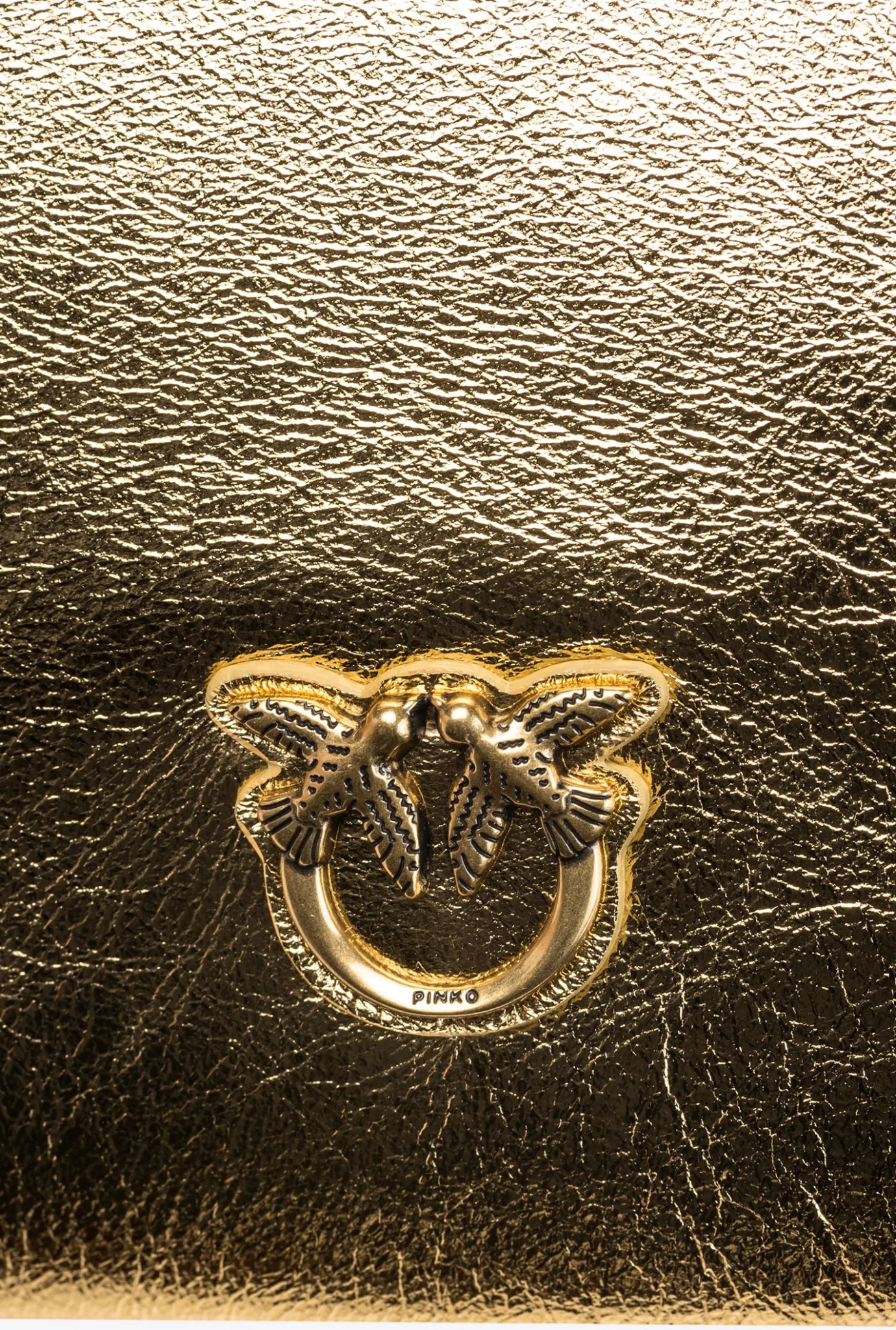 Sacs De Soirée|PINKO Classic Flat Love Bag Lame Or-Or Antique