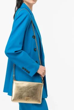 Sacs De Soirée|PINKO Classic Flat Love Bag Lame Or-Or Antique