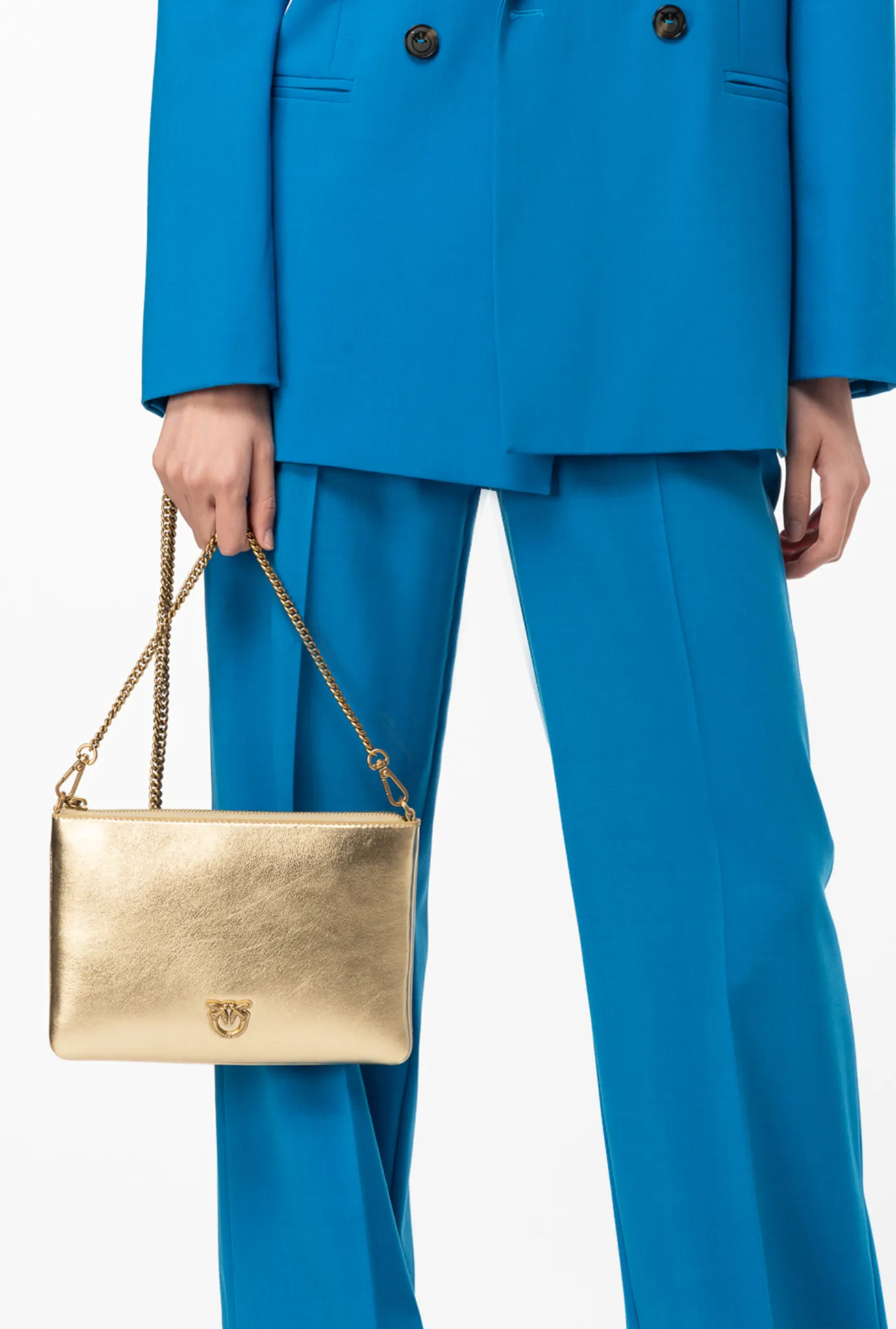 Sacs De Soirée|PINKO Classic Flat Love Bag Lame Or-Or Antique