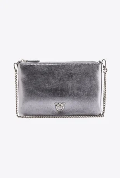 Sacs De Soirée|PINKO Classic Flat Love Bag Lame Argent-Vieil Argent