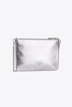 Sacs De Soirée|PINKO Classic Flat Love Bag Lame Argent-Vieil Argent