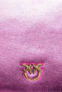 Sacs De Soirée|PINKO Classic Flat Love Bag Lame Rose Pinko-Or Antique