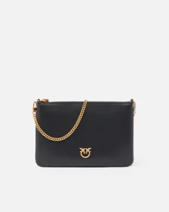 Sacs À Bandoulière|PINKO Classic Flat Love Bag Simply Noir-Vieil Or
