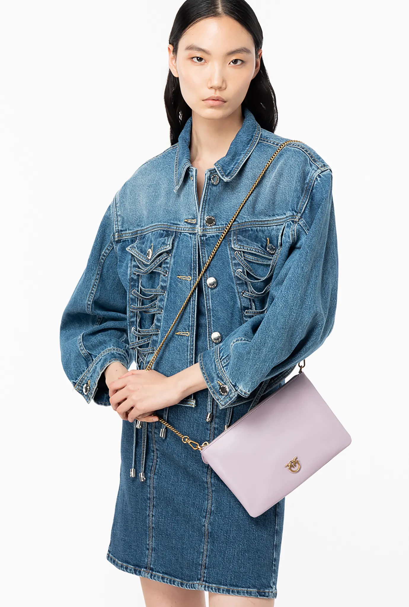 Sacs À Bandoulière|PINKO Classic Flat Love Bag Simply Iris-Or Antique