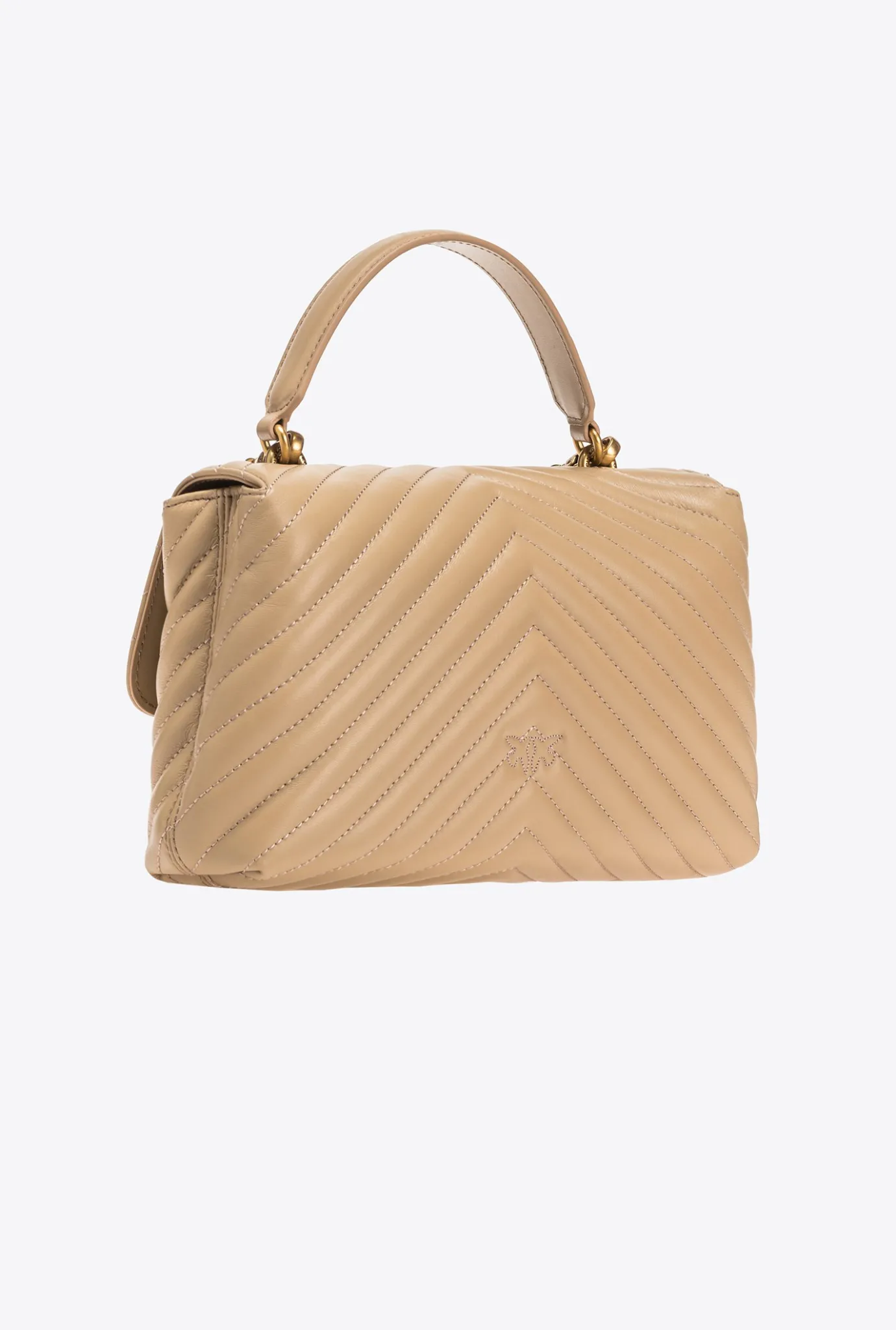Sacs À Main|PINKO Classic Lady Love Bag Puff Chevron Sable-Or Antique