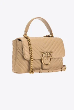 Sacs À Main|PINKO Classic Lady Love Bag Puff Chevron Sable-Or Antique