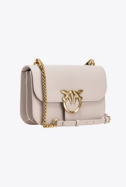 Sacs À Bandoulière|PINKO Classic Love Bag Bell Simply Gris Manchot-Or Antique