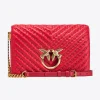 Sacs À Bandoulière|PINKO Classic Love Bag Click Chevron Studs Rouge Grenat-Or Antique