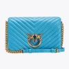 Sacs À Bandoulière|PINKO Classic Love Bag Click Chevron Bleu Ciel-Or Antique