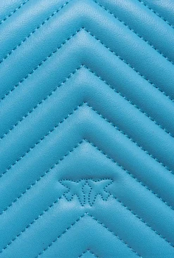 Sacs À Bandoulière|PINKO Classic Love Bag Click Chevron Bleu Ciel-Or Antique