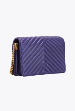 Sacs À Bandoulière|PINKO Classic Love Bag Click Chevron Violet Frangipanier-Or Antique