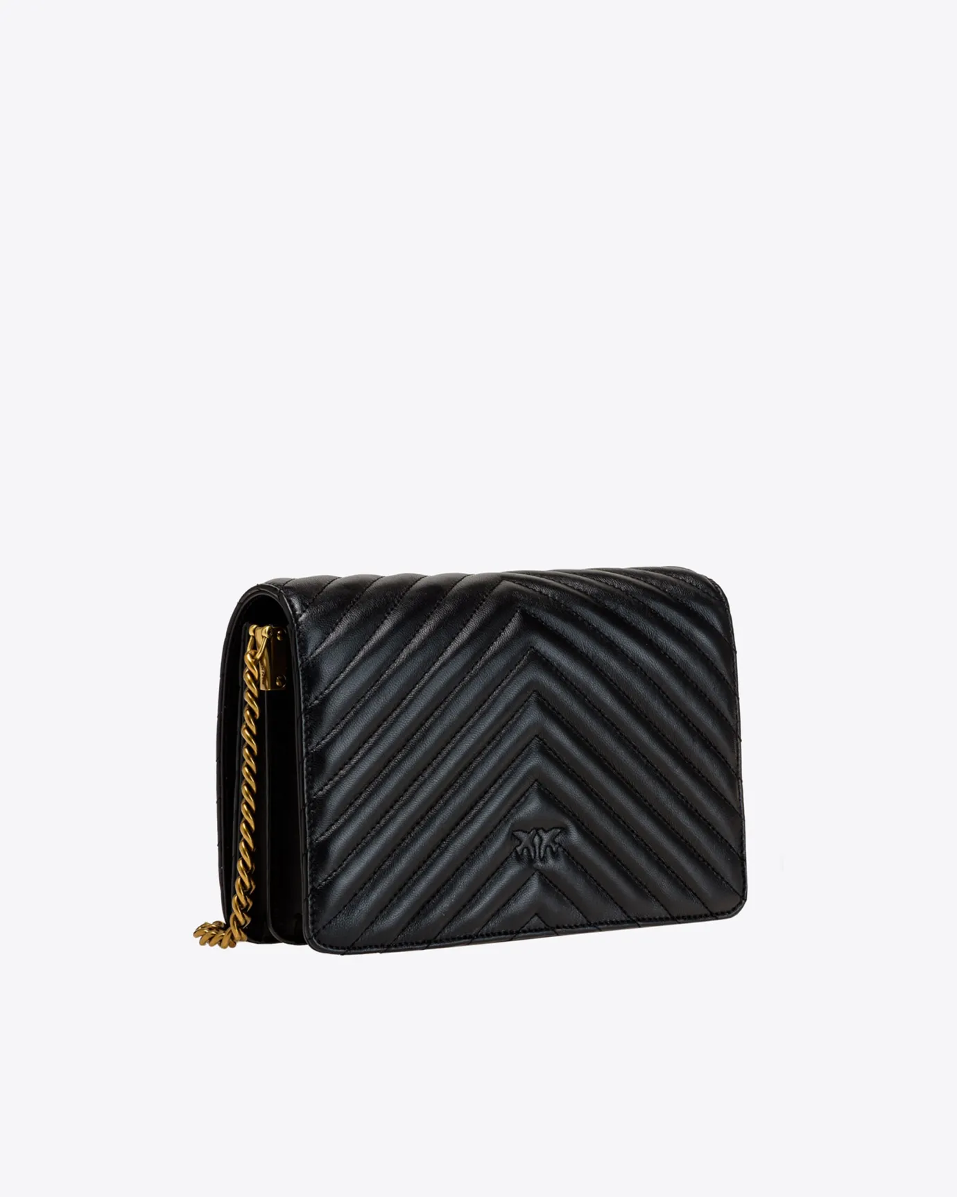 Sacs À Bandoulière|PINKO Classic Love Bag Click Chevron Noir-Vieil Or