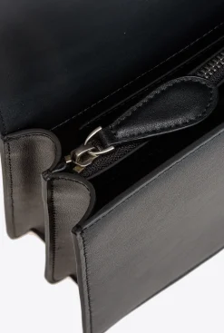 Sacs À Bandoulière|PINKO Classic Love Bag Icon A Bandoulière Jewel Noir-Vieil Argent