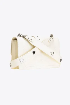 Sacs À Bandoulière|PINKO Classic Love Bag Icon A Bandoulière Jewel Blanc+Blanc-Vieil Argent