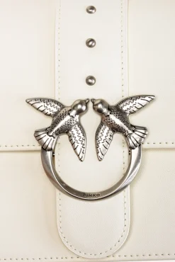 Sacs À Bandoulière|PINKO Classic Love Bag Icon A Bandoulière Jewel Blanc+Blanc-Vieil Argent
