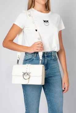 Sacs À Bandoulière|PINKO Classic Love Bag Icon A Bandoulière Jewel Blanc+Blanc-Vieil Argent