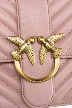 Sacs À Bandoulière|PINKO Classic Love Bag Icon Chevron Rose/Rose Poudre-Or Antique