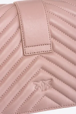 Sacs À Bandoulière|PINKO Classic Love Bag Icon Chevron Rose/Rose Poudre-Or Antique