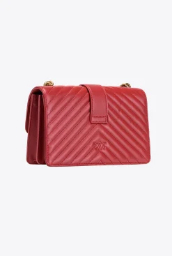 Sacs À Bandoulière|PINKO Classic Love Bag Icon Chevron Rouge Rubis-Or Antique
