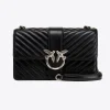 Sacs À Bandoulière|PINKO Classic Love Bag Icon Chevron Noir-Vieil Argent
