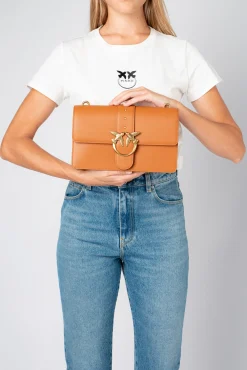 Sacs À Bandoulière|PINKO Classic Love Bag Icon Simply Cognac-Or Antique
