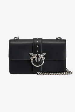Sacs À Bandoulière|PINKO Classic Love Bag Icon Simply Noir-Vieil Argent