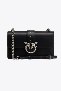 Sacs À Bandoulière|PINKO Classic Love Bag Icon Simply Noir-Vieil Argent