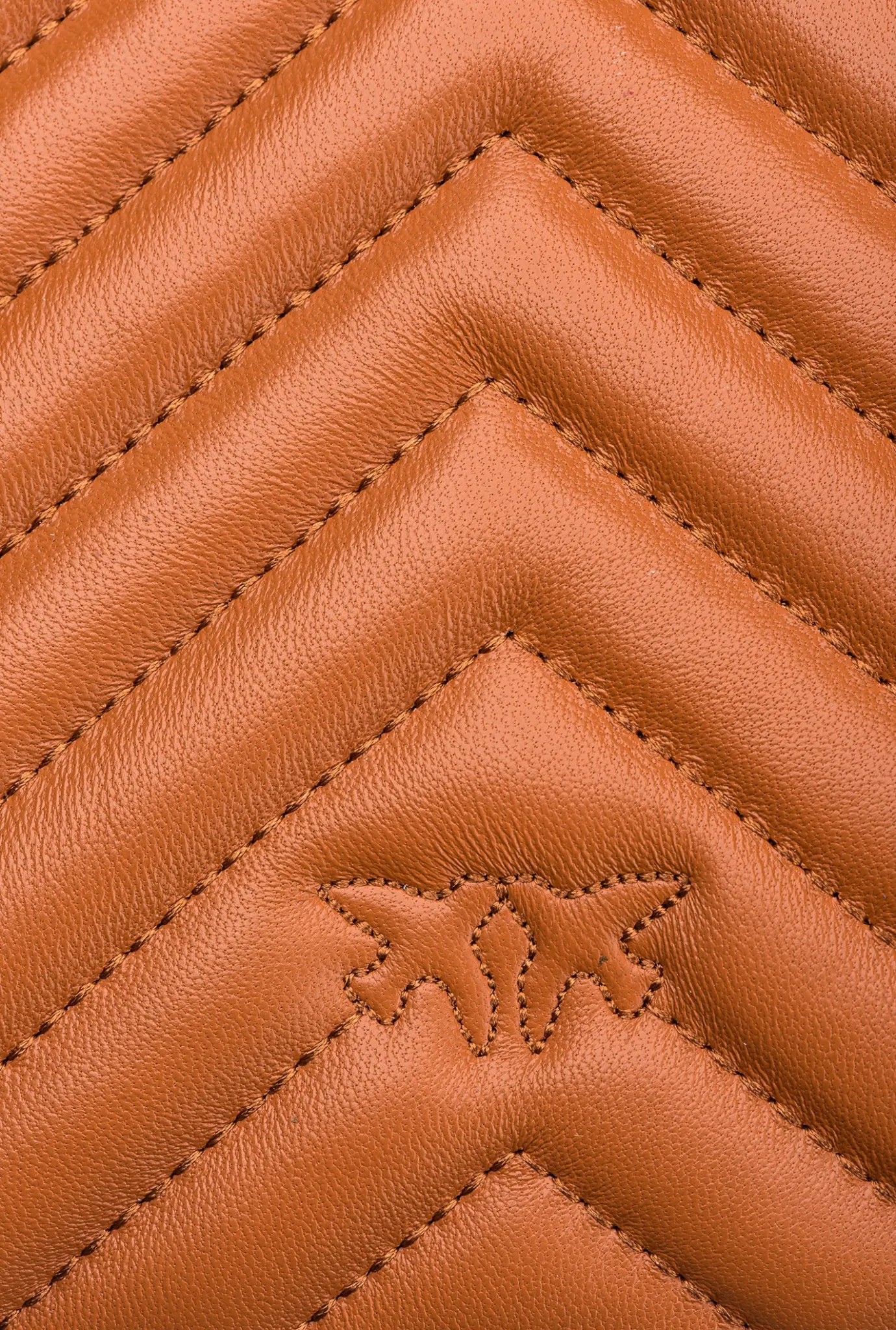 Sacs Portés Épaule|PINKO Classic Love Bag One Chevron Cognac-Or Antique
