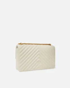 Sacs Portés Épaule|PINKO Classic Love Bag One Chevron Blanc+Blanc-Or Antique