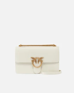 Sacs Portés Épaule|PINKO Classic Love Bag One Simply Blanc+Blanc-Or Antique