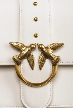 Sacs À Bandoulière|PINKO Classic Love Bag One Simply Blanc+Blanc-Or Antique