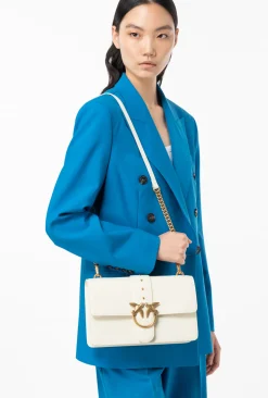 Sacs À Bandoulière|PINKO Classic Love Bag One Simply Blanc+Blanc-Or Antique