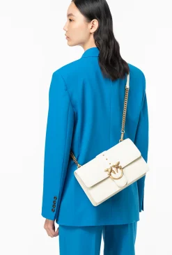 Sacs À Bandoulière|PINKO Classic Love Bag One Simply Blanc+Blanc-Or Antique