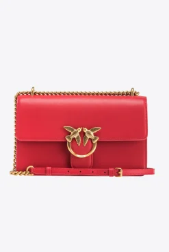 Sacs Portés Épaule|PINKO Classic Love Bag One Simply Rouge Grenat-Or Antique