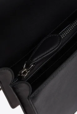 Sacs Portés Épaule|PINKO Classic Love Bag One Simply Noir-Vieil Argent