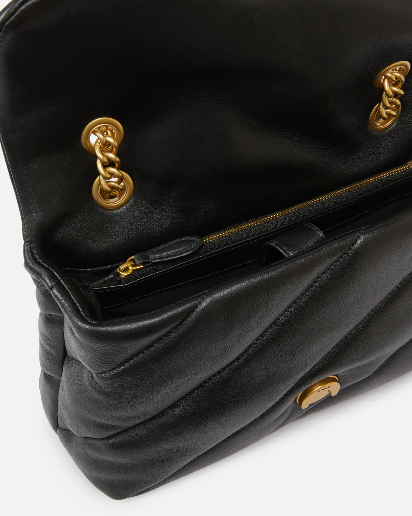 Sacs Portés Épaule|PINKO Classic Love Bag Puff Maxi Quilt Noir-Vieil Or