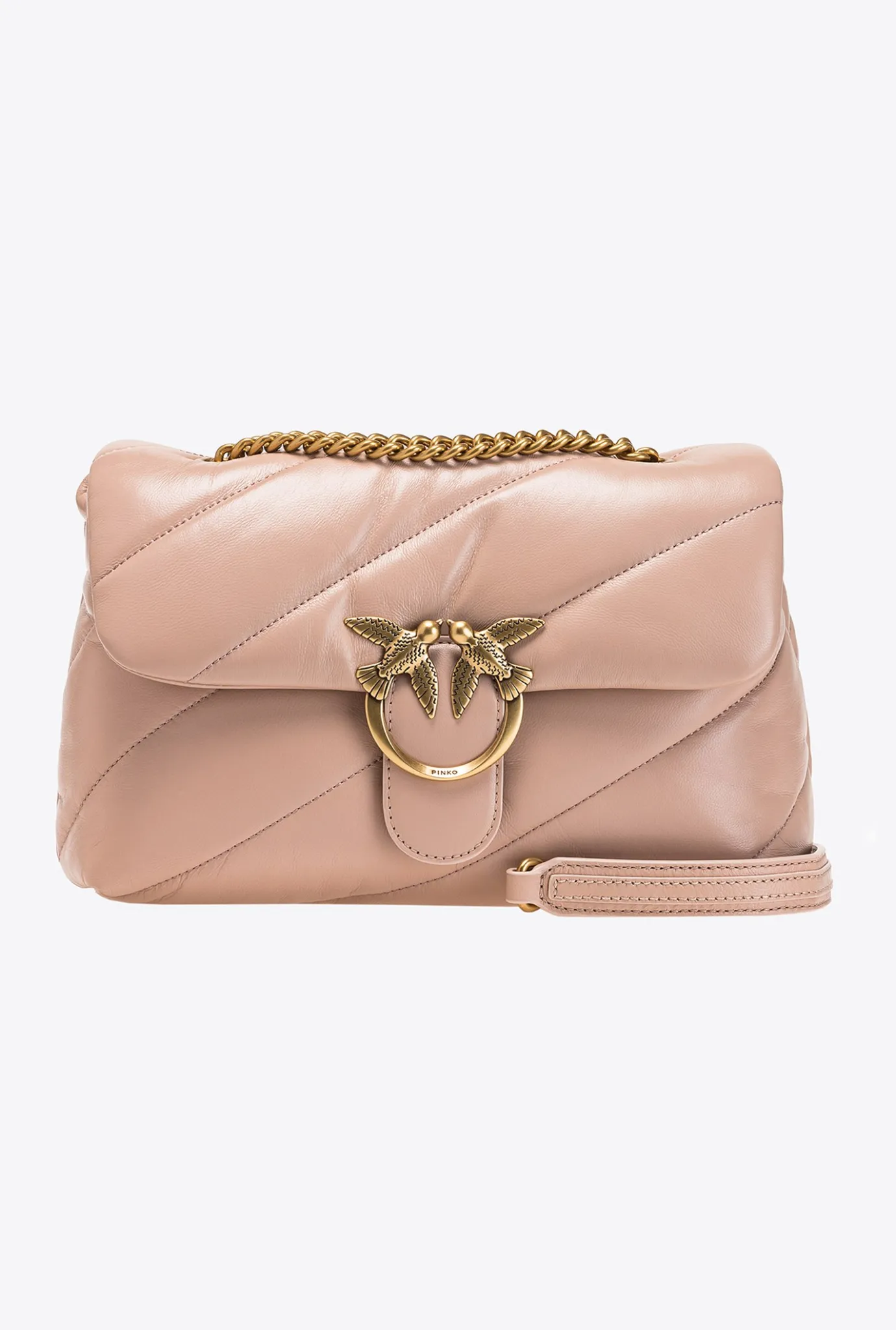 Sacs Portés Épaule|PINKO Classic Love Bag Puff Maxi Quilt Rose/Rose Poudre-Or Antique