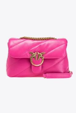 Sacs Portés Épaule|PINKO Classic Love Bag Puff Maxi Quilt Fuchsia-Or Antique