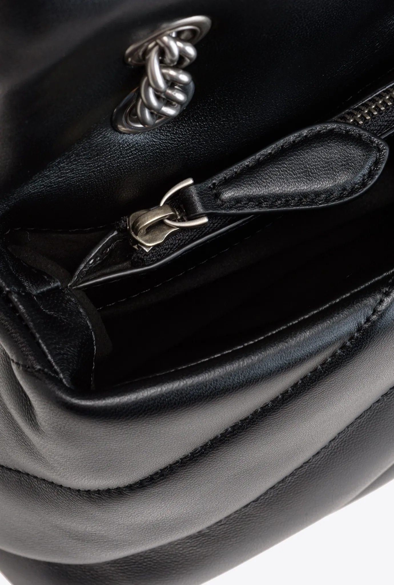 Sacs Portés Épaule|PINKO Classic Love Bag Puff Maxi Quilt Noir-Vieil Argent