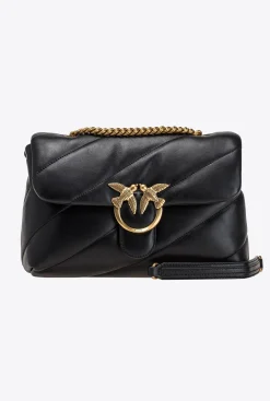 Sacs À Bandoulière|PINKO Classic Love Bag Puff Maxi Quilt Noir-Vieil Or