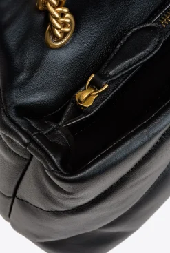 Sacs À Bandoulière|PINKO Classic Love Bag Puff Maxi Quilt Noir-Vieil Or