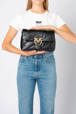 Sacs À Bandoulière|PINKO Classic Love Bag Puff Maxi Quilt Noir-Vieil Or