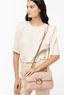 Sacs Portés Épaule|PINKO Classic Love Bag Puff Maxi Quilt Rose/Rose Poudre-Or Antique