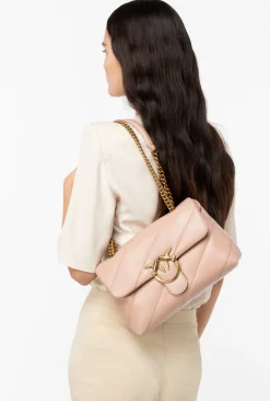 Sacs Portés Épaule|PINKO Classic Love Bag Puff Maxi Quilt Rose/Rose Poudre-Or Antique