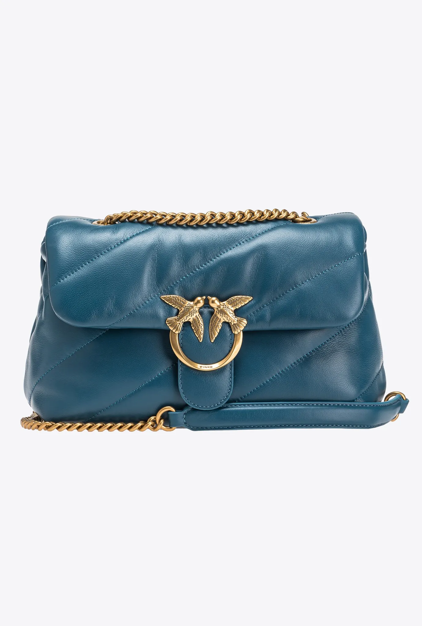 Sacs Portés Épaule|PINKO Classic Love Bag Puff Maxi Quilt Sarcelle-Or Antique